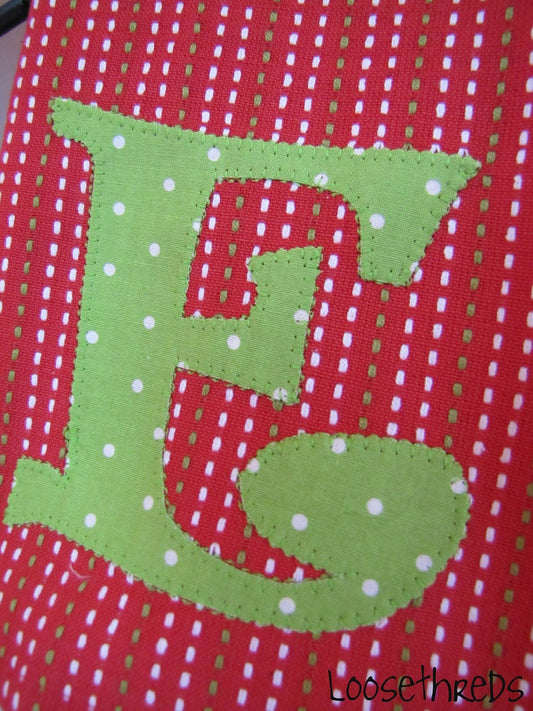 Custom Monogram Kitchen Towel – Personalized Farmhouse Tea Towel – Handmade Appliqué Initial Towel – Housewarming Gift